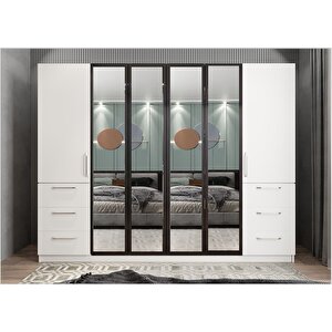 Trend Aynalı 6 Kapaklı Gardırop G.a.c.t_1_270cm 270 cm