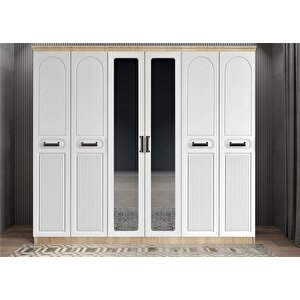 Membran Life Altı Kapaklı Gardırop Meşe&beyaz G.a.m.l_5_210cm 210 cm