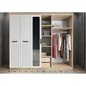 Membran Life Altı Kapaklı Gardırop Meşe&beyaz G.a.m.l_5_210cm 210 cm