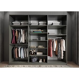 Eko Zirve Altı Kapaklı Gardırop Antrasit G.a.z.e_2_208cm 208 cm