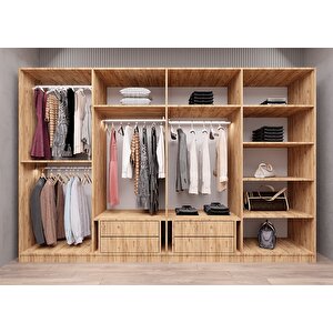 Trend Camlı Sekiz  Kapaklı Gardırop Çam G.s.c.t_3_280cm 280 cm