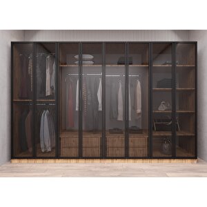 Trend Camlı Sekiz  Kapaklı Gardırop Çam G.s.c.t_3_280cm 280 cm