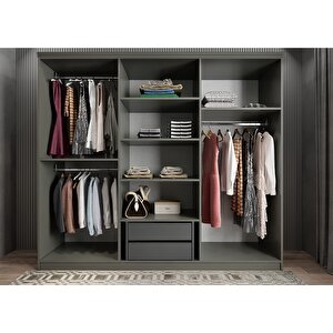 Membran Life Altı Kapaklı Gardırop Antrasit&beyazg.a.m.l_2_240cm 240 cm