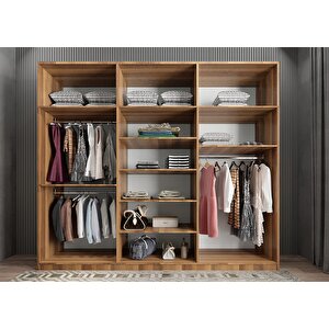 Eko Zirve Altı Kapaklı Gardırop Ceviz G.a.z.e_5_208cm 208 cm