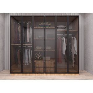 Life Camlı  Altı Kapaklı Gardırop Çam G.a.c.l_3_240cm 240 cm