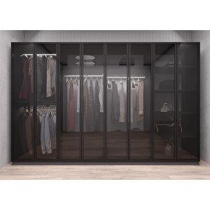 Trend Camlı Sekiz  Kapaklı Gardırop Antrasit G.s.c.t_2_320cm 320 cm