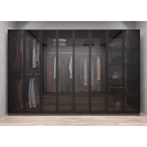 Trend Camlı Sekiz  Kapaklı Gardırop Antrasit G.s.c.t_2_280cm 280 cm
