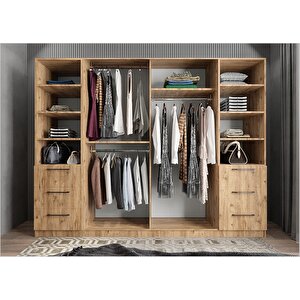 Trend Camlı 6 Kapaklı Gardırop Çam G.a.c.t_3_250cm 250 cm