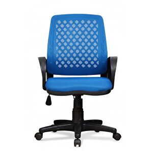 Ev Ve Ofis Çalışma Sandalyesi Bilgisayar Ve Sekreter Koltuğu Petek Model Mavi