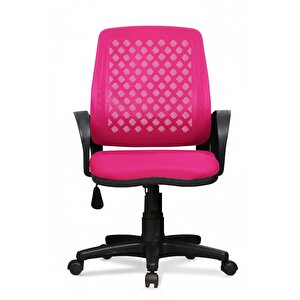 Ev Ve Ofis Çalışma Sandalyesi Bilgisayar Ve Sekreter Koltuğu Petek Model Pembe