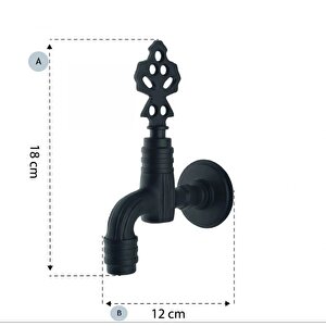 Perletörlü Siyah Osmanlı Musluğu 1/2 Perlatörlü ( %100 Pi̇ri̇nç )