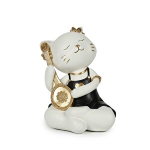 Ninas Çalgıcı Kedi 14.5*13*17.5 Cm Ak.km0017