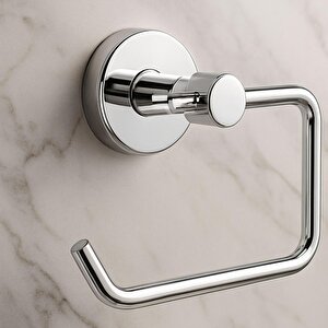 Kapaksız Wc Kağıt Aparatı Vidalı Paslanmaz Metal Duvar Tuvalet Kağıtlık Banyo Aksesuarı Gümüş Krom