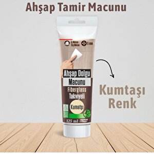 Kumtaşi Renk Ahşap Parke Tamir Macunu Mobilya Masa Dolgu Çatlak Çizik Giderici 125 Ml Kullanım Hazır