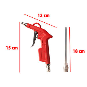 Metal Uzun Ağızlı Uçlu 1/4" Kompresör Uyumlu Hava Üfleme Tabancası Temizlik Toz Giderme Tabancası Ucu