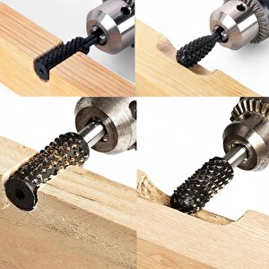 (5 Parça) Ahşap Törpü Freze Uç Ucu Uçları Seti Matkap Uyumlu Oyma Zımpara Kalıp Ucu Seti Hobi Takımı