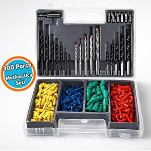 Kapsamlı Matkap Ucu Set Duvar Metal Ahşap 17'li Delme 4 Çeşit Dübel 6 Farklı Yıldız Düz Bits Uç Organizer