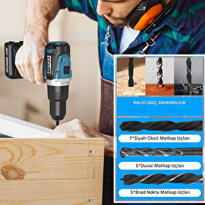 Kapsamlı Matkap Ucu Set Duvar Metal Ahşap 17'li Delme 4 Çeşit Dübel 6 Farklı Yıldız Düz Bits Uç Organizer