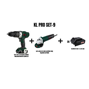 Klpro Set-9 (şarjli Darbeli̇ Vi̇dalama/matkap+850 W 115 Mm Elektri̇kli̇ Avuç Taşlama)
