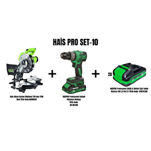 Haispro Set-10 (gönye Kesme Maki̇nasi 210 Mm 1700 Watt Hm9083a+darbeli̇ Matkap Rb-db2102)