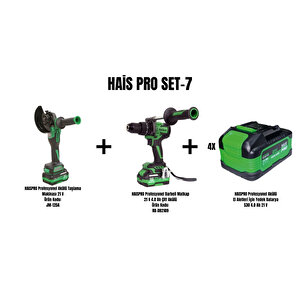 Haispro Set-7 (akülü Taşlama Jm-125a +darbeli̇ Matkap Rb-db2109)