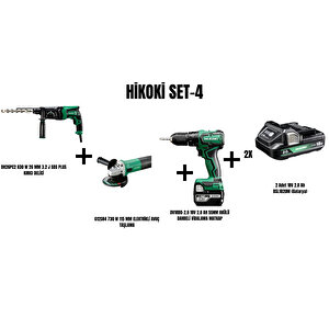Set-4 (830 W 26 Mm 3.2 J Sds Plus Kirici Deli̇ci̇+730 W 115 Mm Elektri̇kli̇ Avuç Taşlama+55nm Akülü Darbeli̇ Vi̇dalama Matkap)
