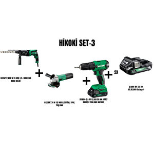 Set-3 (830 W 26 Mm 3.2 J Sds Plus Kirici Deli̇ci̇+730 W 115 Mm Elektri̇kli̇ Avuç Taşlama+50 Nm Akülü Darbeli̇ Vi̇dalama Matkap)