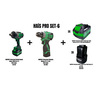 Haispro Set-6 (akülü Darb.som.sik.2000nm Rb-819+akülü Matkap 16v 2.0 Ah. Rb-db16)