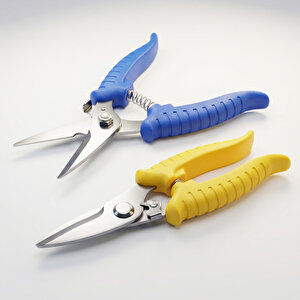 Çok Amaçlı Fonksiyonel Makas Emniyet Kilitli Plastik Saplı Hobi Tamirat Makası