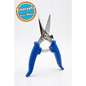 Çok Amaçlı Fonksiyonel Makas Emniyet Kilitli Plastik Saplı Hobi Tamirat Makası