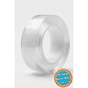 Çift Taraflı Nano Bant Montaj Çok Amaçlı Güçlü Yapıştırma Bandı Şeffaf 20 Mm X 1 Metre