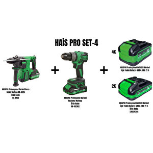 Haispro Set-4 (darbeli̇ Kirici Deli̇ci̇ Matkap Rb-bh26+darbeli̇ Matkap Rb-db2102)