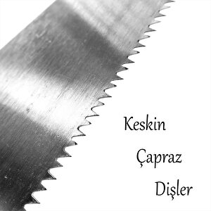 Pala Testere Ağaç Tahta Sunta Bağ Dal Kesme Budama Güçlü Çapraz Dişli Cetvel Ölçme Ahşap Saplı 50 Cm