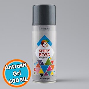 Sprey Boya Antrasi̇t Gri̇ 400 Ml Metal Ahşap Beton Yüzeylere Uygun Hobi Dekoratif Amaçlı Sprey Boya