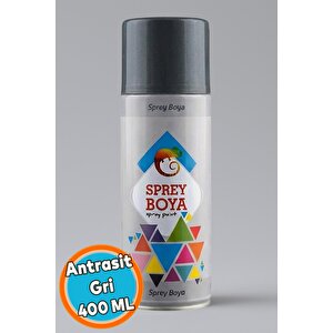 Sprey Boya Antrasi̇t Gri̇ 400 Ml Metal Ahşap Beton Yüzeylere Uygun Hobi Dekoratif Amaçlı Sprey Boya