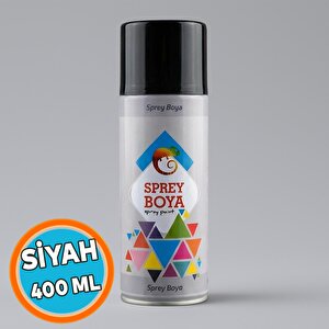Sprey Boya Si̇yah 400 Ml Metal Ahşap Beton Yüzeylere Uygun Hobi Dekoratif Amaçlı Sprey Boya