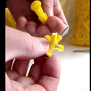 (50 Adet) Plastik Roket Dübel M8 Mantar Kanatlı Dübeller Vida Sabitleme Bağlantı Elemanı