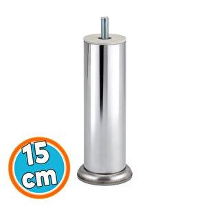 Mobilya Ayağı Modern Koltuk Kanepe Dayanıklı Tv Ünite M8 Civatalı Ayakları Krom Gümüş Metal 15 Cm