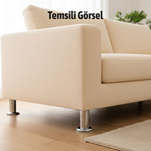 Mobilya Ayağı Modern Koltuk Kanepe Dayanıklı Tv Ünite Ayağı Ayakları Tablalı Krom Metal 12 Cm Gümüş 4 Adet