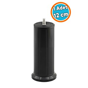 Mobilya Baza Tv Ünitesi Yükseltme Ayağı Destek Ayağı 1 Adet 12 Cm Siyah Plastik