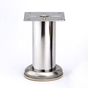 Mobilya Ayağı Modern Koltuk Kanepe Dayanıklı Tv Ünite Ayağı Ayakları Tablalı Krom Metal 8 Cm Gümüş