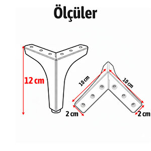 Mobilya Ayağı Modern Koltuk Dayanıklı Üçgen Ünitesi Ayağı Ayakları 12 Cm Krom Gümüş Metal