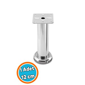 Mobilya Ayağı Modern Koltuk Kanepe Dayanıklı Tv Ünite Ayağı Ayakları Tablalı Krom Metal 12 Cm Gümüş