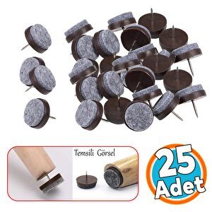 Çivili Keçeli Plastik Poligrit Mobilya Masa Sandalye Parke Laminat Zemin Koruyucu Pabuç (25 Adet)