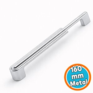 Mobilya Çekmece Dolap Kapak Kulpu Dayanıklı Kulbu Kulpları Siyah 160 Mm Gümüş Krom Metal Kulp