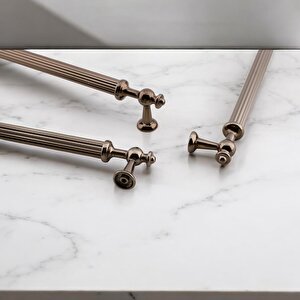 Dolap Kolu Mutfak Dolabı Mobilya Çekmece Kulpu Kulp Modeli Çizgili 256 Mm Bronz Metal