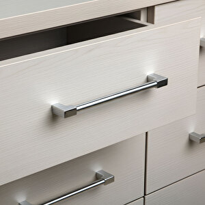 Mobilya Kulp Çekmece Dolap Kapak Kolu Kulpu Kulpları Dayanıklı Tasarım Gümüş Krom Metal 224 Mm