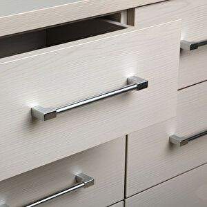 Mobilya Kulp Çekmece Dolap Kapak Kolu Kulpu Kulpları Dayanıklı Tasarım Gümüş Krom Metal 224 Mm
