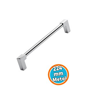 Mobilya Kulp Çekmece Dolap Kapak Kolu Kulpu Kulpları Dayanıklı Tasarım Gümüş Krom Metal 224 Mm