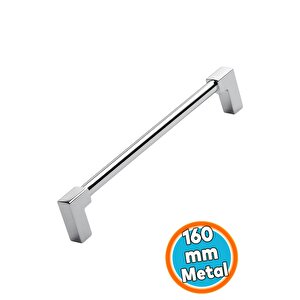 Mobilya Kulp Çekmece Dolap Kapak Kolu Kulpu Kulpları Dayanıklı Tasarım Gümüş Krom Metal 160 Mm